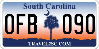 SC license plate OFB090