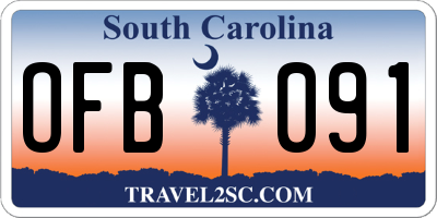 SC license plate OFB091
