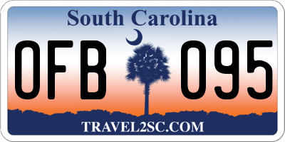 SC license plate OFB095