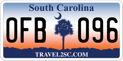 SC license plate OFB096