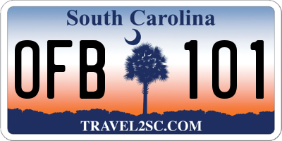SC license plate OFB101
