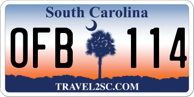 SC license plate OFB114