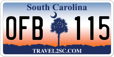 SC license plate OFB115