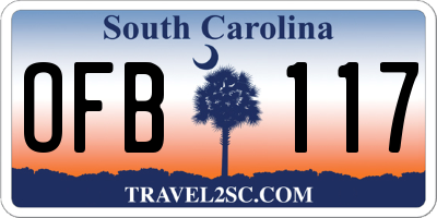 SC license plate OFB117