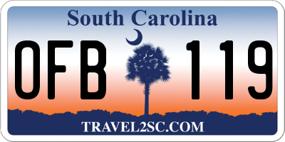 SC license plate OFB119