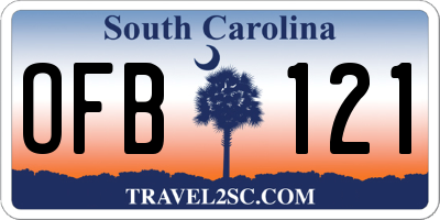 SC license plate OFB121