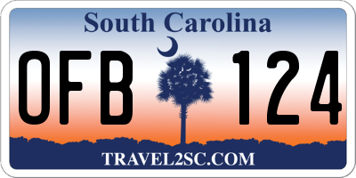 SC license plate OFB124