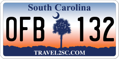 SC license plate OFB132