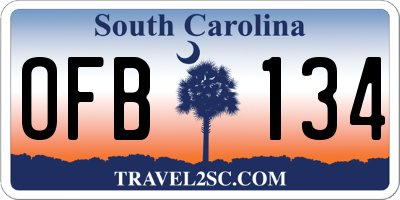SC license plate OFB134