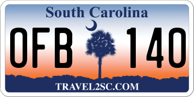 SC license plate OFB140