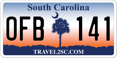 SC license plate OFB141