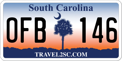 SC license plate OFB146