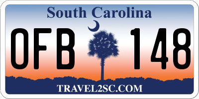 SC license plate OFB148