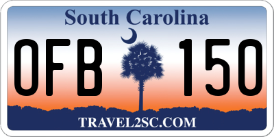 SC license plate OFB150