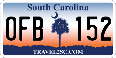 SC license plate OFB152