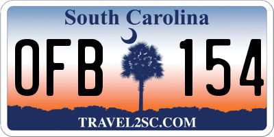 SC license plate OFB154