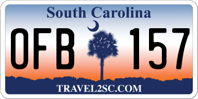 SC license plate OFB157