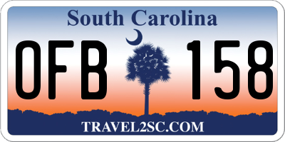 SC license plate OFB158