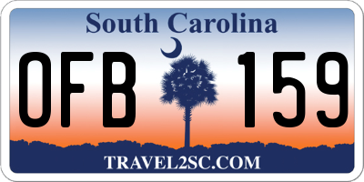 SC license plate OFB159