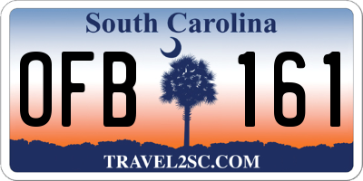 SC license plate OFB161