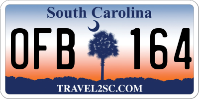 SC license plate OFB164