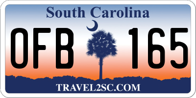 SC license plate OFB165
