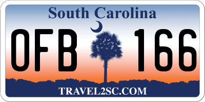 SC license plate OFB166