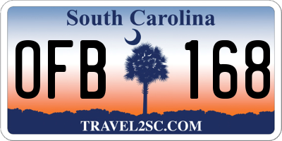 SC license plate OFB168