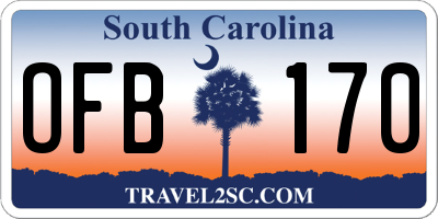 SC license plate OFB170