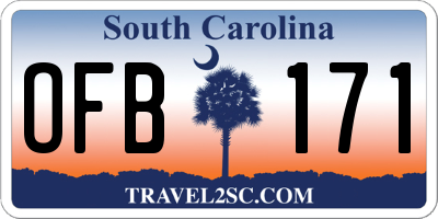 SC license plate OFB171