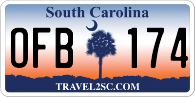 SC license plate OFB174