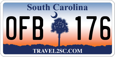 SC license plate OFB176