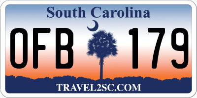 SC license plate OFB179