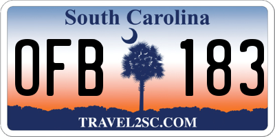 SC license plate OFB183
