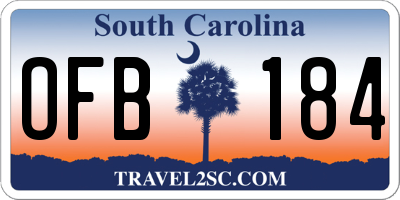 SC license plate OFB184