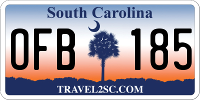 SC license plate OFB185