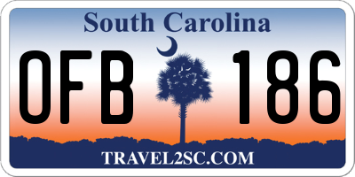 SC license plate OFB186
