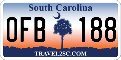 SC license plate OFB188