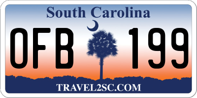 SC license plate OFB199