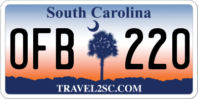 SC license plate OFB220