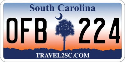 SC license plate OFB224
