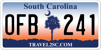 SC license plate OFB241