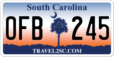 SC license plate OFB245