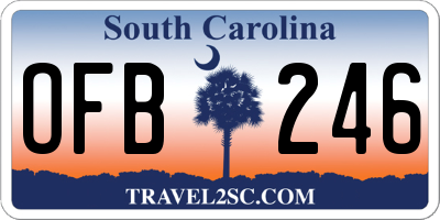 SC license plate OFB246