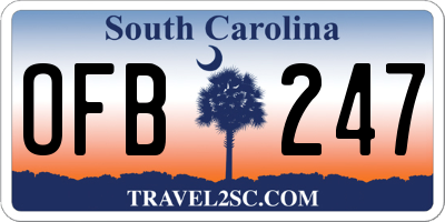 SC license plate OFB247