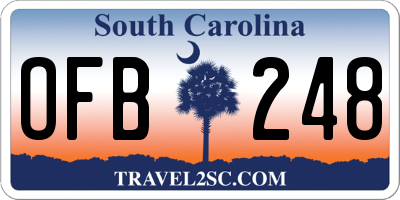 SC license plate OFB248