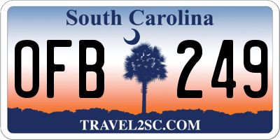 SC license plate OFB249