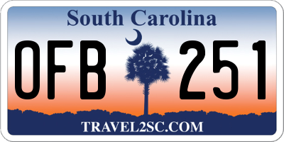 SC license plate OFB251