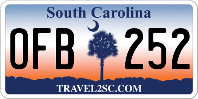 SC license plate OFB252