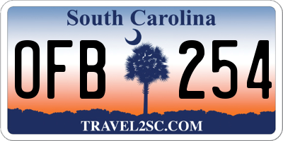 SC license plate OFB254